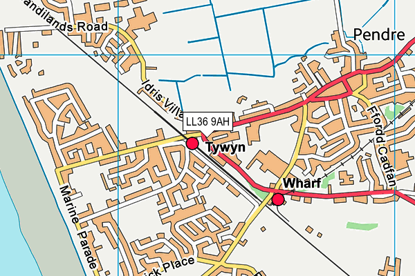 LL36 9AH map - OS VectorMap District (Ordnance Survey)