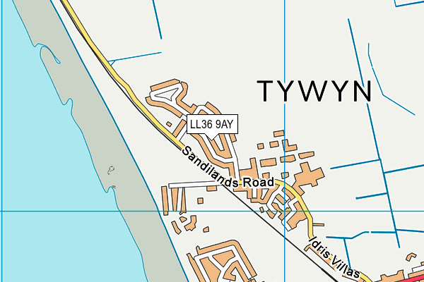 LL36 9AY map - OS VectorMap District (Ordnance Survey)