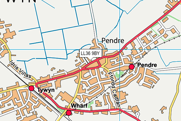 LL36 9BY map - OS VectorMap District (Ordnance Survey)