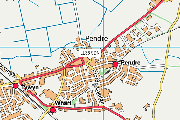 LL36 9DN map - OS VectorMap District (Ordnance Survey)