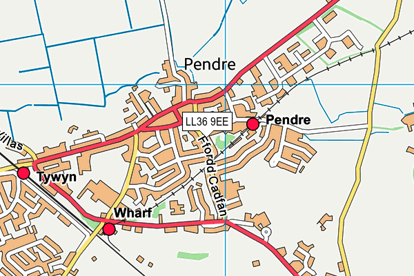 LL36 9EE map - OS VectorMap District (Ordnance Survey)