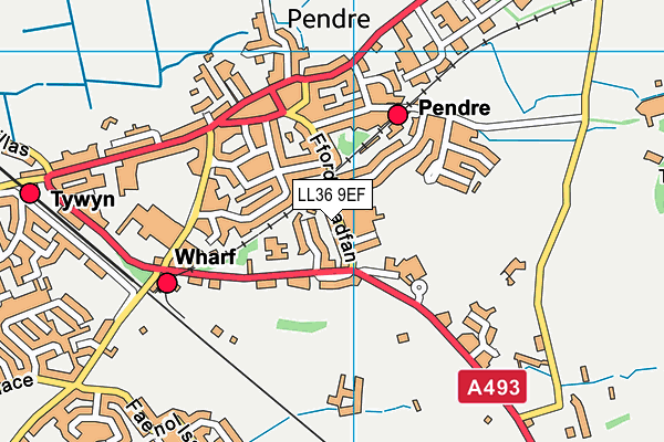 Ysgol Gynradd Penybryn map (LL36 9EF) - OS VectorMap District (Ordnance Survey)