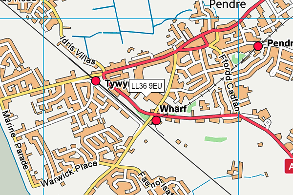 Ysgol Uwchradd Tywyn map (LL36 9EU) - OS VectorMap District (Ordnance Survey)