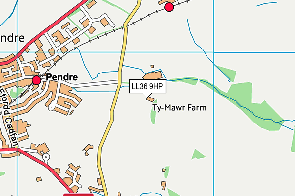 LL36 9HP map - OS VectorMap District (Ordnance Survey)
