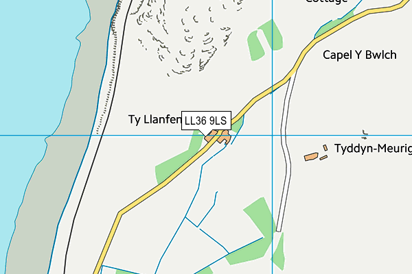 LL36 9LS map - OS VectorMap District (Ordnance Survey)