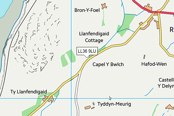 LL36 9LU map - OS VectorMap District (Ordnance Survey)
