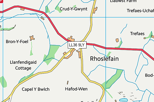 LL36 9LY map - OS VectorMap District (Ordnance Survey)