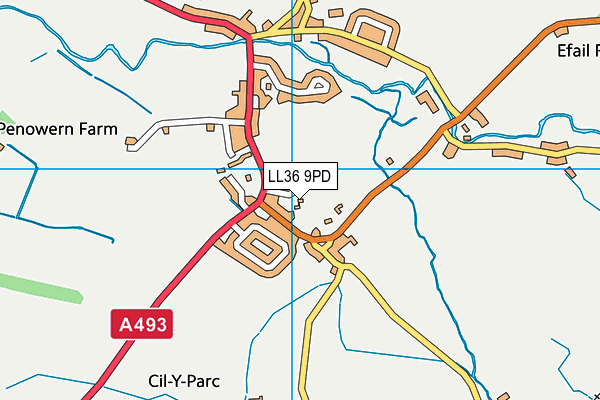 LL36 9PD map - OS VectorMap District (Ordnance Survey)