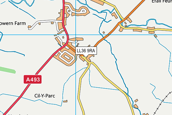 LL36 9RA map - OS VectorMap District (Ordnance Survey)