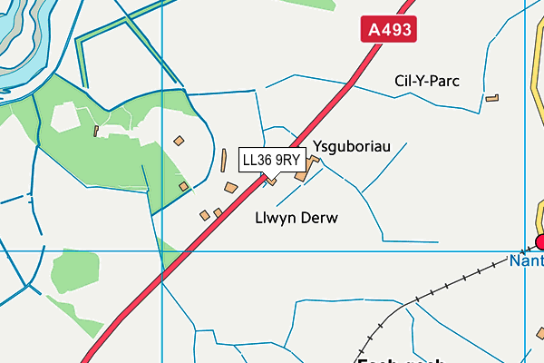 LL36 9RY map - OS VectorMap District (Ordnance Survey)