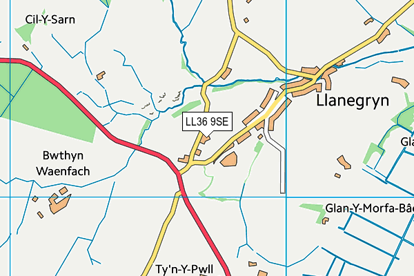 LL36 9SE map - OS VectorMap District (Ordnance Survey)