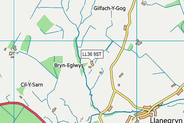 LL36 9ST map - OS VectorMap District (Ordnance Survey)