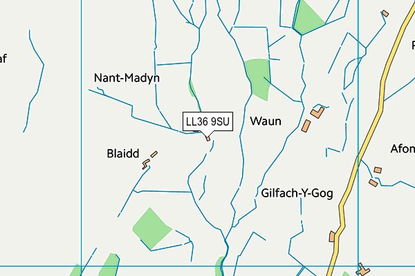 LL36 9SU map - OS VectorMap District (Ordnance Survey)