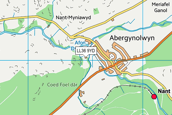 LL36 9YD map - OS VectorMap District (Ordnance Survey)