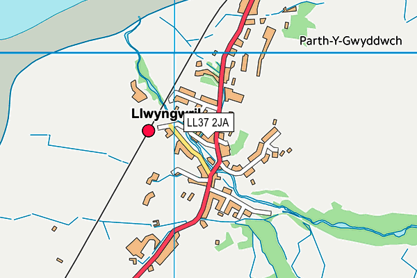 LL37 2JA map - OS VectorMap District (Ordnance Survey)