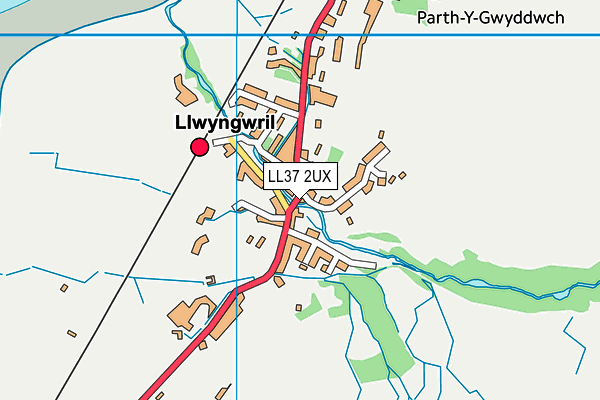 LL37 2UX map - OS VectorMap District (Ordnance Survey)