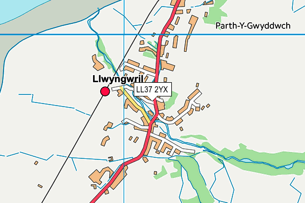 LL37 2YX map - OS VectorMap District (Ordnance Survey)