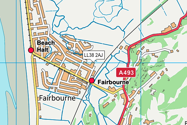 LL38 2AJ map - OS VectorMap District (Ordnance Survey)