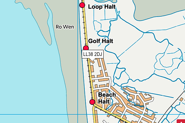 LL38 2DJ map - OS VectorMap District (Ordnance Survey)