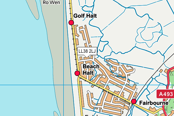 LL38 2LJ map - OS VectorMap District (Ordnance Survey)