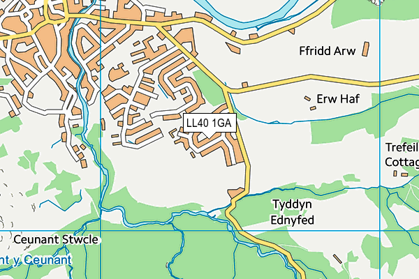 LL40 1GA map - OS VectorMap District (Ordnance Survey)