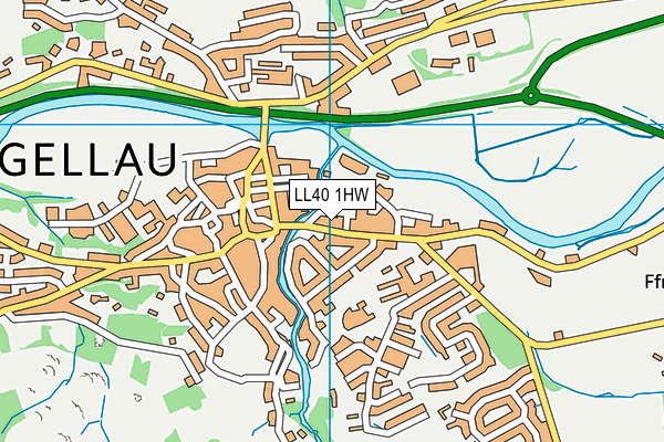 LL40 1HW map - OS VectorMap District (Ordnance Survey)