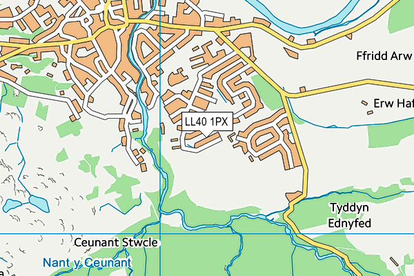 LL40 1PX map - OS VectorMap District (Ordnance Survey)