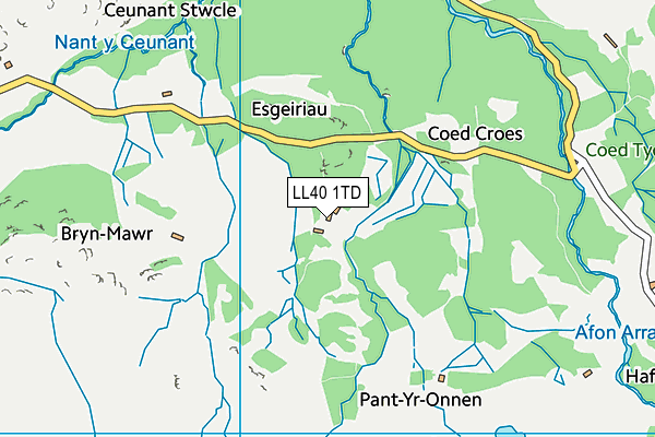 LL40 1TD map - OS VectorMap District (Ordnance Survey)