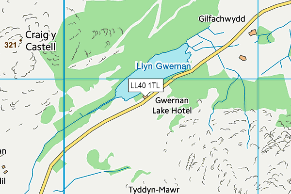 LL40 1TL map - OS VectorMap District (Ordnance Survey)