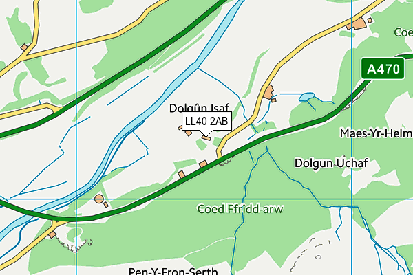 LL40 2AB map - OS VectorMap District (Ordnance Survey)