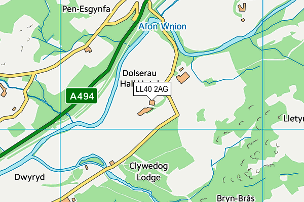 LL40 2AG map - OS VectorMap District (Ordnance Survey)