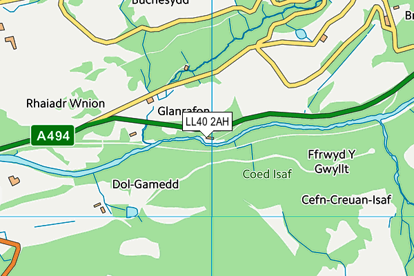 LL40 2AH map - OS VectorMap District (Ordnance Survey)