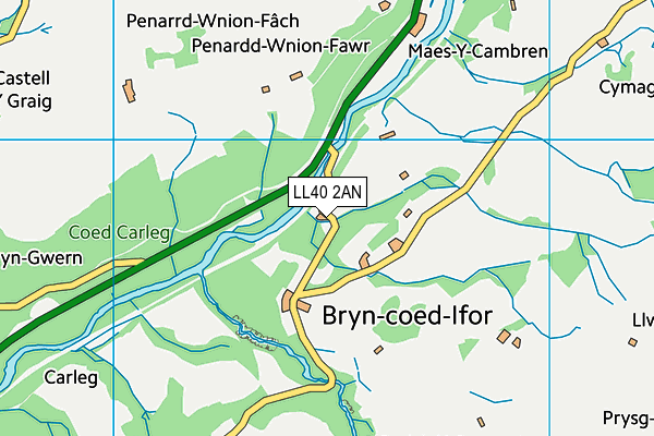 LL40 2AN map - OS VectorMap District (Ordnance Survey)