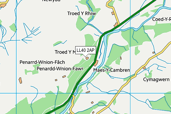 LL40 2AP map - OS VectorMap District (Ordnance Survey)