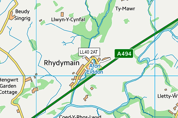 LL40 2AT map - OS VectorMap District (Ordnance Survey)