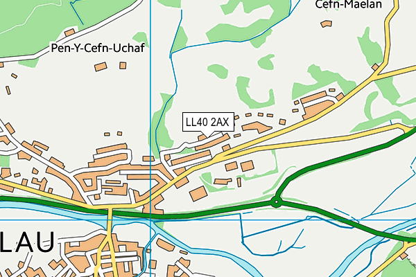 LL40 2AX map - OS VectorMap District (Ordnance Survey)