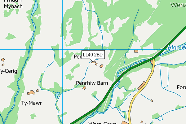 LL40 2BD map - OS VectorMap District (Ordnance Survey)