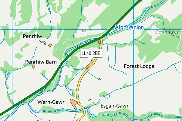 LL40 2BE map - OS VectorMap District (Ordnance Survey)