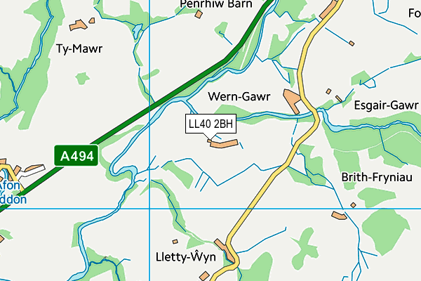 LL40 2BH map - OS VectorMap District (Ordnance Survey)