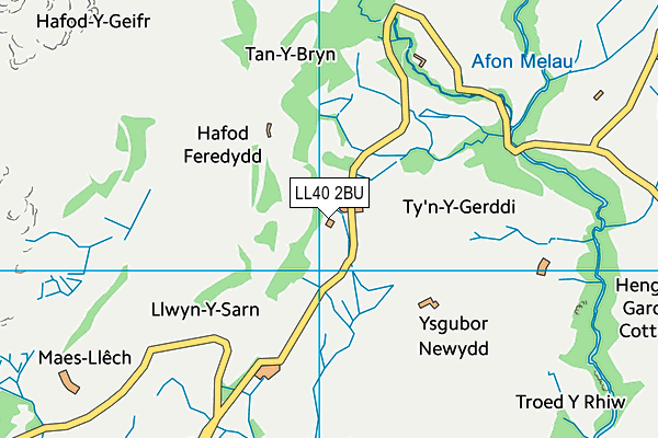 LL40 2BU map - OS VectorMap District (Ordnance Survey)