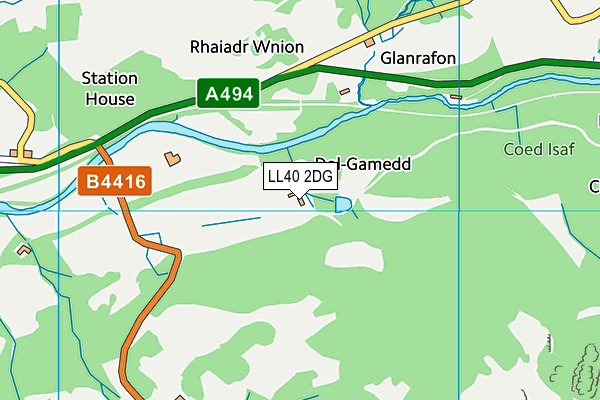 LL40 2DG map - OS VectorMap District (Ordnance Survey)