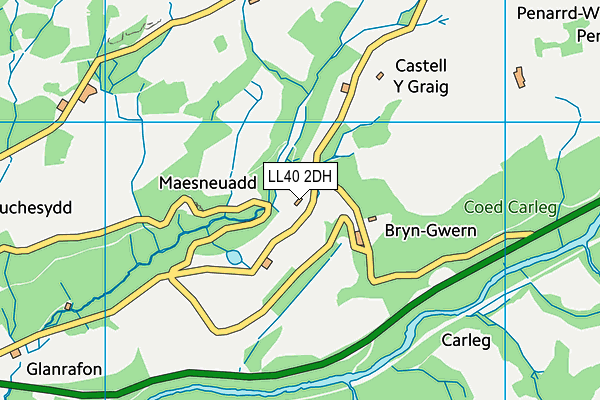 LL40 2DH map - OS VectorMap District (Ordnance Survey)