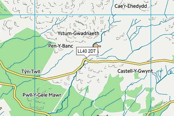 LL40 2DT map - OS VectorMap District (Ordnance Survey)