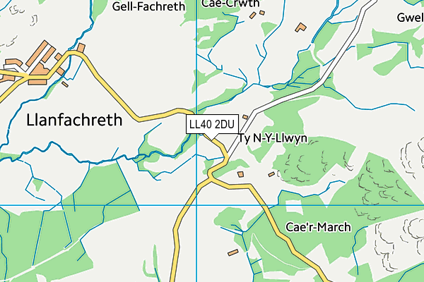 LL40 2DU map - OS VectorMap District (Ordnance Survey)