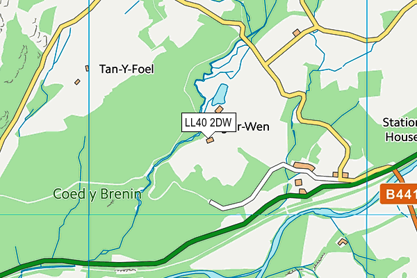 LL40 2DW map - OS VectorMap District (Ordnance Survey)