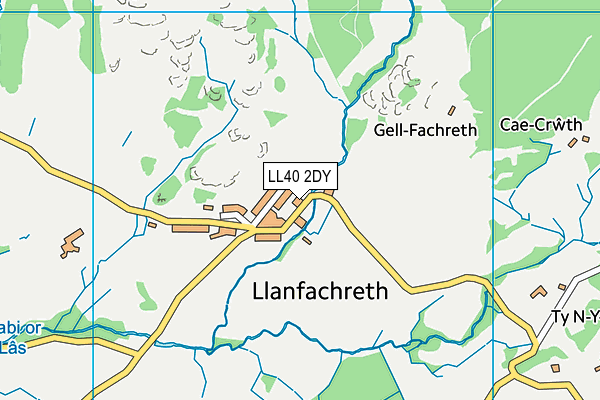 LL40 2DY map - OS VectorMap District (Ordnance Survey)