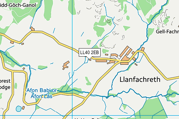LL40 2EB map - OS VectorMap District (Ordnance Survey)