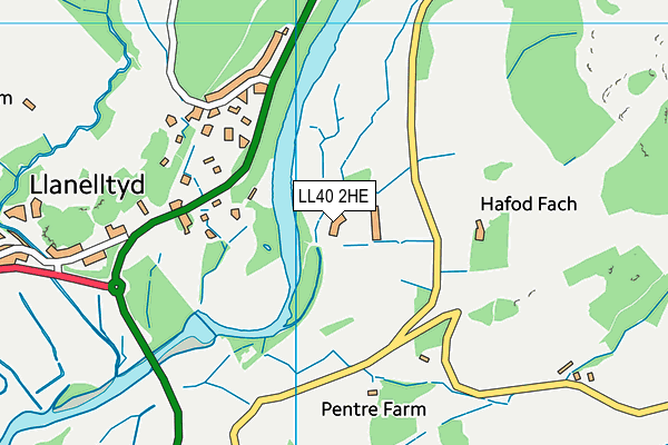 LL40 2HE map - OS VectorMap District (Ordnance Survey)