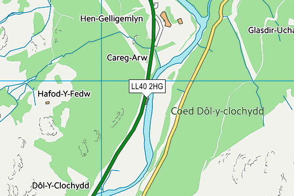LL40 2HG map - OS VectorMap District (Ordnance Survey)