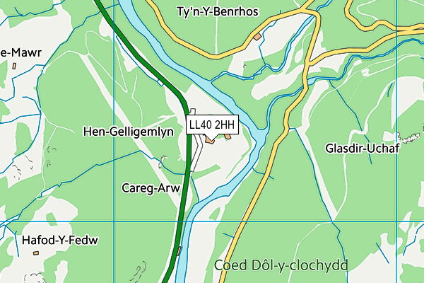 LL40 2HH map - OS VectorMap District (Ordnance Survey)